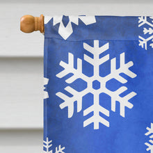 Load image into Gallery viewer, White Toy Poodle Winter Snowflakes Flag Canvas House Size SC9773CHF