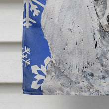 Load image into Gallery viewer, White Toy Poodle Winter Snowflakes Flag Canvas House Size SC9773CHF