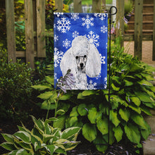 Load image into Gallery viewer, White Toy Poodle Winter Snowflakes Garden Flag - Outdoor Decorative Yard Flag SC9773GF