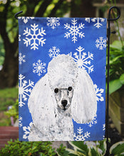 Load image into Gallery viewer, White Toy Poodle Winter Snowflakes Garden Flag - Outdoor Decorative Yard Flag SC9773GF