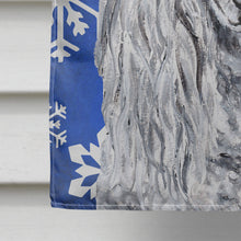Load image into Gallery viewer, White Standard Poodle Winter Snowflakes Flag Canvas House Size SC9775CHF