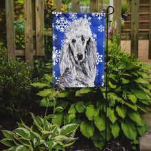 Load image into Gallery viewer, White Standard Poodle Winter Snowflakes Garden Flag – Decorative Outdoor Yard Flag SC9775GF