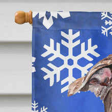 Load image into Gallery viewer, Staffordshire Bull Terrier Staffie Winter Snowflakes Flag Canvas House Size SC9777CHF