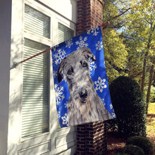 Load image into Gallery viewer, Scottish Deerhound Winter Snowflakes Flag Canvas House Size SC9778CHF