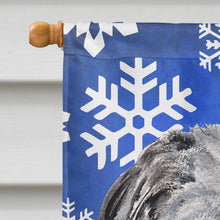 Load image into Gallery viewer, Scottish Deerhound Winter Snowflakes Flag Canvas House Size SC9778CHF