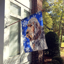 Load image into Gallery viewer, Otterhound Winter Snowflakes Flag Canvas House Size SC9780CHF
