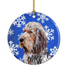 Load image into Gallery viewer, Otterhound Winter Snowflakes Ornament - Round Ceramic Ornament – Artist-Designed Keepsake Decoration SC9780CO1