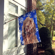 Load image into Gallery viewer, Otterhound Winter Snowflakes Flag Canvas House Size SC9781CHF