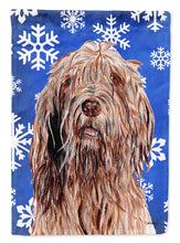Load image into Gallery viewer, Otterhound Winter Snowflakes Flag Canvas House Size SC9781CHF