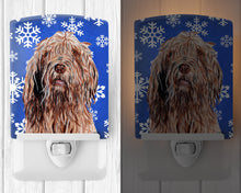 Load image into Gallery viewer, Otterhound Winter Snowflakes Ceramic Night Light SC9781CNL