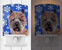 Load image into Gallery viewer, Norwich Terrier Winter Snowflakes Ceramic Night Light SC9782CNL