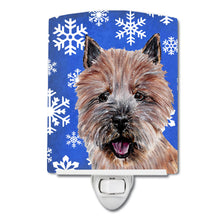 Load image into Gallery viewer, Norwich Terrier Winter Snowflakes Ceramic Night Light SC9782CNL