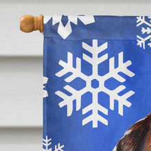Load image into Gallery viewer, Norfolk Terrier Puppy Winter Snowflakes Flag Canvas House Size SC9783CHF