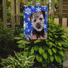 Load image into Gallery viewer, Norfolk Terrier Puppy Winter Snowflakes Garden Flag – Decorative Outdoor Yard Flag SC9783GF