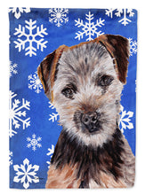 Load image into Gallery viewer, Norfolk Terrier Puppy Winter Snowflakes Garden Flag – Decorative Outdoor Yard Flag SC9783GF