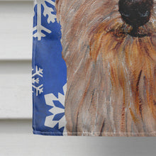 Load image into Gallery viewer, Norfolk Terrier Winter Snowflakes Flag Canvas House Size SC9784CHF