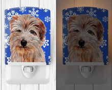 Load image into Gallery viewer, Norfolk Terrier Winter Snowflakes Ceramic Night Light SC9784CNL
