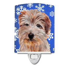 Load image into Gallery viewer, Norfolk Terrier Winter Snowflakes Ceramic Night Light SC9784CNL