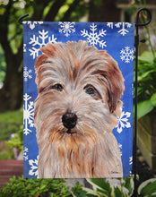 Load image into Gallery viewer, Norfolk Terrier Winter Snowflakes Garden Flag – Decorative Outdoor Yard Flag SC9784GF