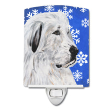 Load image into Gallery viewer, Great Pyrenees Winter Snowflakes Ceramic Night Light SC9786CNL