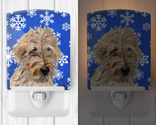 Load image into Gallery viewer, Golden Doodle 2 Winter Snowflakes Ceramic Night Light SC9787CNL
