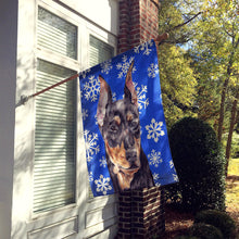 Load image into Gallery viewer, German Pinscher Winter Snowflakes Flag Canvas House Size SC9788CHF