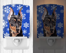 Load image into Gallery viewer, German Pinscher Winter Snowflakes Ceramic Night Light SC9788CNL