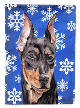 Load image into Gallery viewer, German Pinscher Winter Snowflakes Garden Flag - Outdoor Decorative Yard Flag SC9788GF