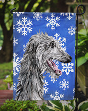 Load image into Gallery viewer, Scottish Deerhound Winter Snowflakes Garden Flag - Outdoor Decorative Yard Flag SC9789GF
