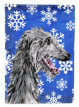 Load image into Gallery viewer, Scottish Deerhound Winter Snowflakes Garden Flag - Outdoor Decorative Yard Flag SC9789GF