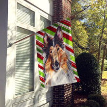 Load image into Gallery viewer, Collie Candy Cane Christmas Flag Canvas House Size SC9790CHF