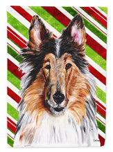 Load image into Gallery viewer, Collie Candy Cane Christmas Flag Canvas House Size SC9790CHF