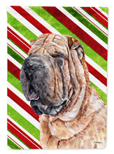 Load image into Gallery viewer, Shar Pei Candy Cane Christmas Flag Canvas House Size SC9791CHF