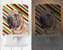 Load image into Gallery viewer, Shar Pei Candy Cane Christmas Ceramic Night Light SC9791CNL