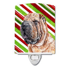 Load image into Gallery viewer, Shar Pei Candy Cane Christmas Ceramic Night Light SC9791CNL