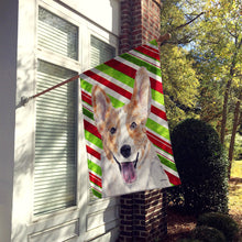 Load image into Gallery viewer, Cardigan Corgi Candy Cane Christmas Flag Canvas House Size SC9792CHF