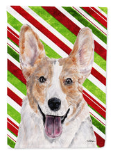 Load image into Gallery viewer, Cardigan Corgi Candy Cane Christmas Flag Canvas House Size SC9792CHF
