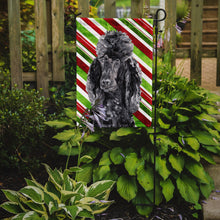 Load image into Gallery viewer, Black Standard Poodle Candy Cane Christmas Garden Flag - Outdoor Decorative Yard Flag