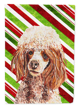 Load image into Gallery viewer, Red Miniature Poodle Candy Cane Christmas Garden Flag – Decorative Outdoor Yard Flag SC9795GF
