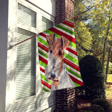 Load image into Gallery viewer, Wire Fox Terrier Candy Cane Christmas Flag Canvas House Size SC9796CHF