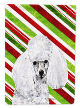Load image into Gallery viewer, White Toy Poodle Candy Cane Christmas Flag Canvas House Size SC9797CHF