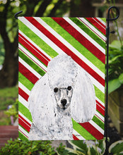 Load image into Gallery viewer, White Toy Poodle Candy Cane Christmas Garden Flag - Outdoor Decorative Yard Flag