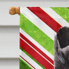 Load image into Gallery viewer, Black and White Collie Candy Cane Christmas Flag Canvas House Size SC9798CHF