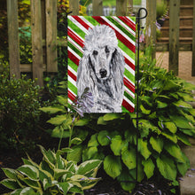Load image into Gallery viewer, White Standard Poodle Candy Cane Christmas Garden Flag - Outdoor Decorative Yard Flag SC9799GF