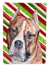 Load image into Gallery viewer, Staffordshire Bull Terrier Staffie Candy Cane Christmas Flag Canvas House Size SC9800CHF