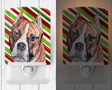 Load image into Gallery viewer, Staffordshire Bull Terrier Staffie Candy Cane Christmas Ceramic Night Light SC9800CNL