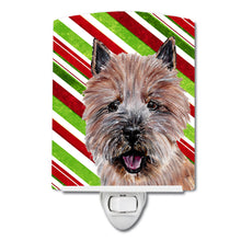 Load image into Gallery viewer, Norwich Terrier Candy Cane Christmas Ceramic Night Light SC9806CNL