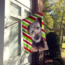 Load image into Gallery viewer, Norfolk Terrier Puppy Candy Cane Christmas Flag Canvas House Size SC9807CHF