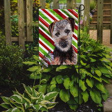 Load image into Gallery viewer, Norfolk Terrier Puppy Candy Cane Christmas Garden Flag – Decorative Outdoor Yard Flag SC9807GF