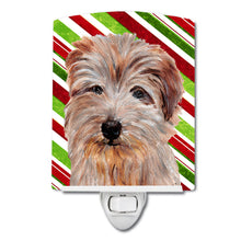 Load image into Gallery viewer, Norfolk Terrier Candy Cane Christmas Ceramic Night Light SC9808CNL